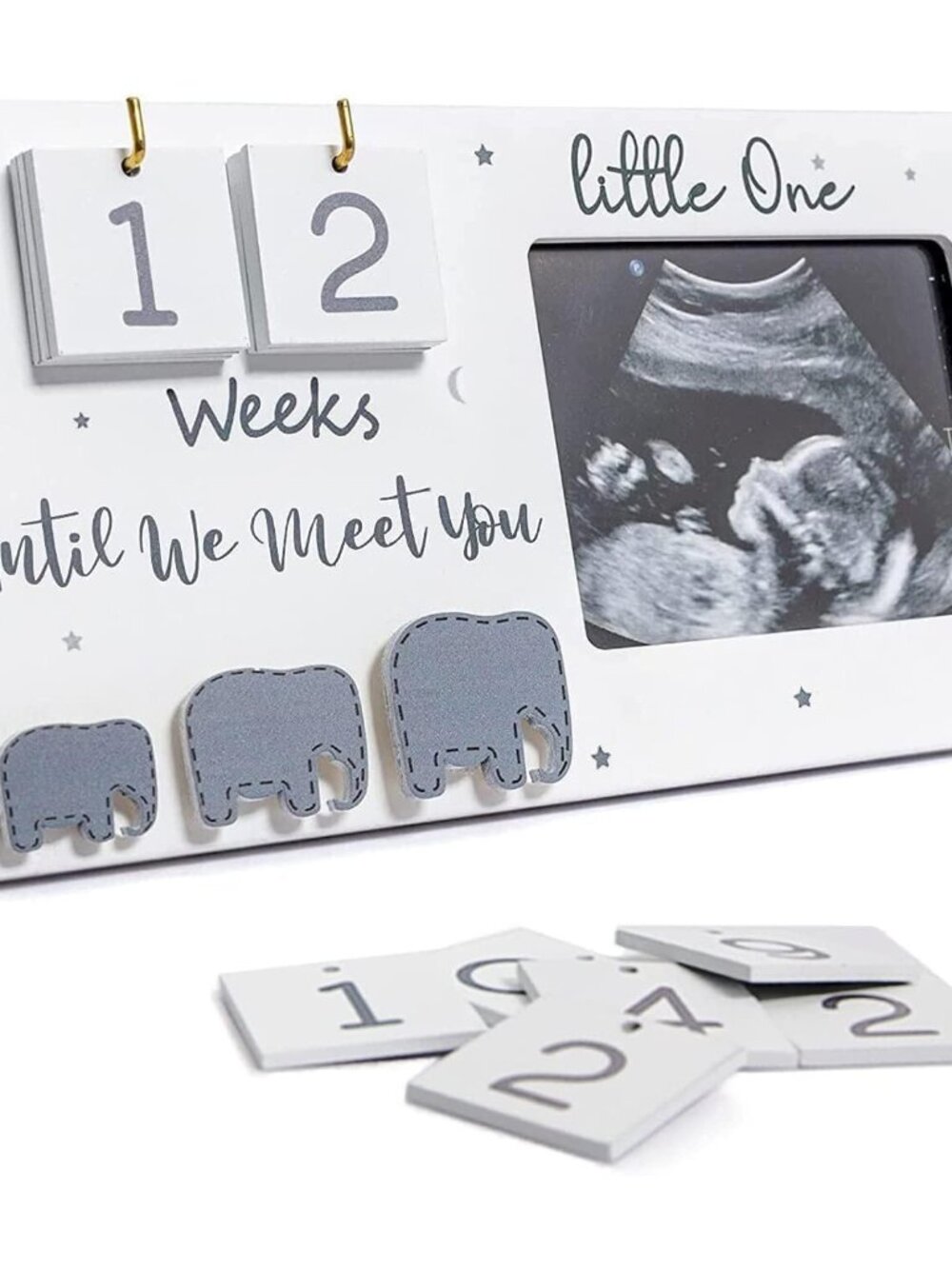 Sonogram Picture Frame, Ultrasound Photo Frame with Baby Countdown Weeks, Expect